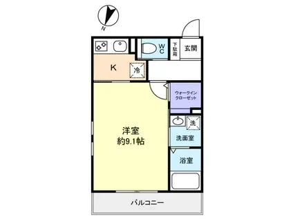 REGARO船橋日大前(1K/1階)の間取り写真