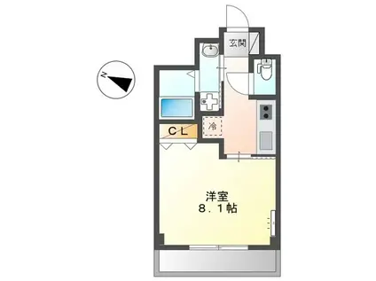 FーBASE イースト II(1K/3階)の間取り写真