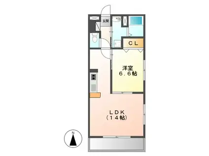 グレースコート(1LDK/2階)の間取り写真
