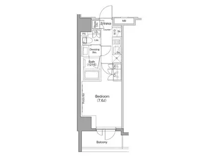 ザ・パークハビオ木場(1K/15階)の間取り写真