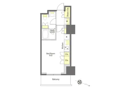 プライムメゾン白金台タワー(ワンルーム/7階)の間取り写真
