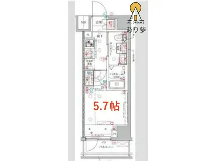 クレヴィスタ横浜関内(1K/8階)の間取り写真