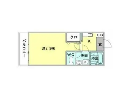 クレフラスト野並B棟(1K/1階)の間取り写真