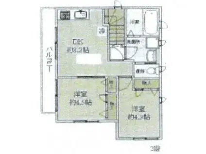 ETハウス(2DK/2階)の間取り写真