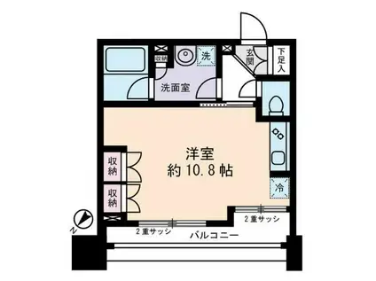 D`クラディア イヴァン初台(ワンルーム/3階)の間取り写真