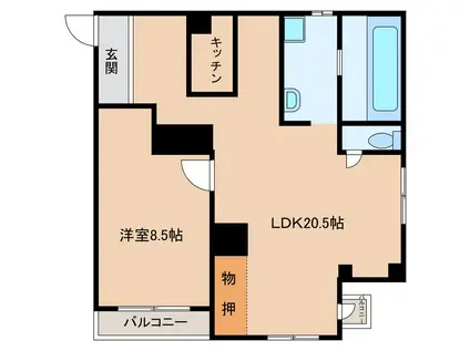 MARIFU-SIX(1LDK/4階)の間取り写真