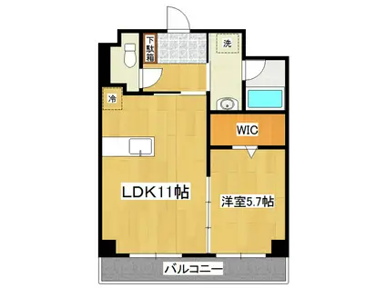 シャトレーやまのい(1LDK/4階)の間取り写真