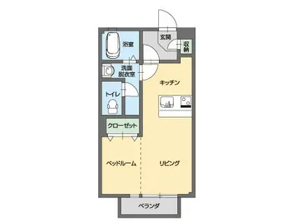 プランドール ユー(1LDK/1階)の間取り写真