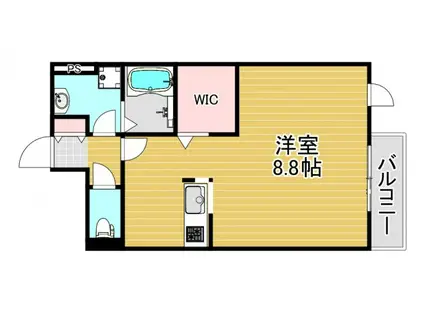 ステュディオラヴニル(ワンルーム/2階)の間取り写真