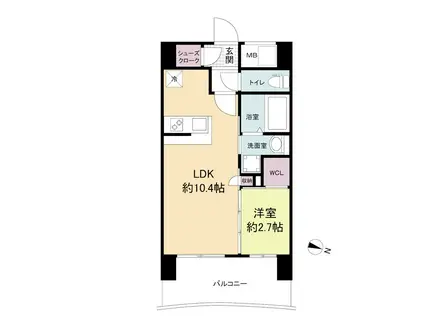 セレニテ三宮プリエ(1LDK/6階)の間取り写真