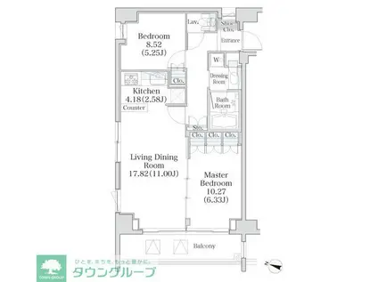 パークフラッツ市谷台町坂(2LDK/5階)の間取り写真