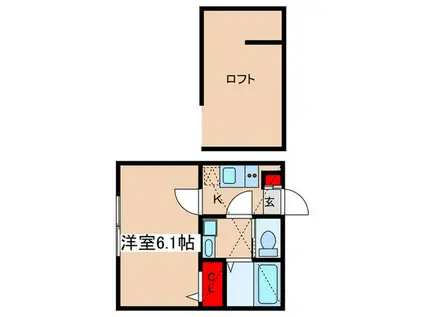SEADD新百合ヶ丘A棟(1K/1階)の間取り写真