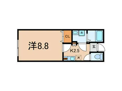 自由が丘O-FLATS(1K/1階)の間取り写真