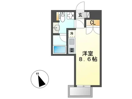 COMFORT金山(ワンルーム/4階)の間取り写真