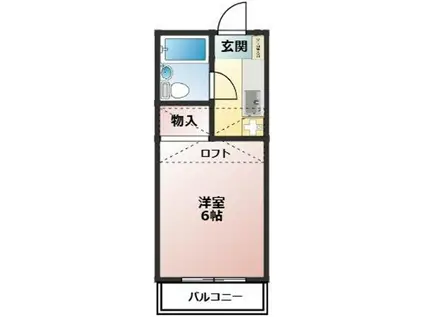 シオンハイム(1K/1階)の間取り写真