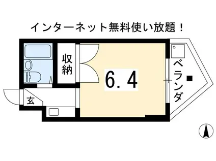 ソネット白川(1K/2階)の間取り写真