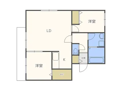 フォレスタ伏見(2LDK/2階)の間取り写真