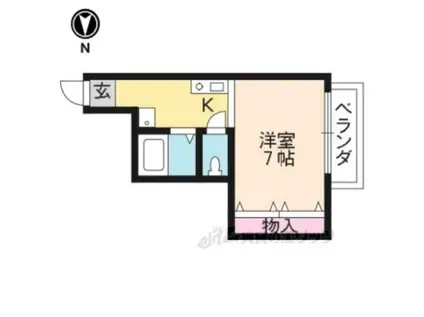 マンション福島(1K/2階)の間取り写真