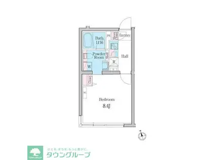 デュオメゾン自由が丘(1K/2階)の間取り写真