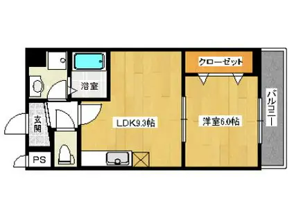 アクティブオクダ(1LDK/2階)の間取り写真