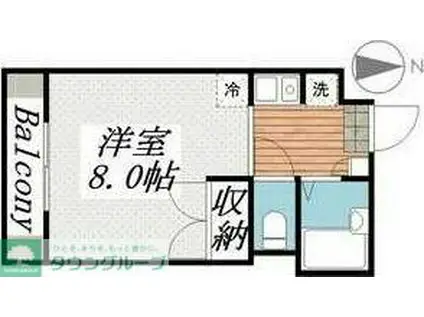 ブランドミール(1K/2階)の間取り写真