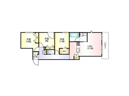 境南町3丁目ヘーベルメゾン(3LDK/4階)の間取り写真