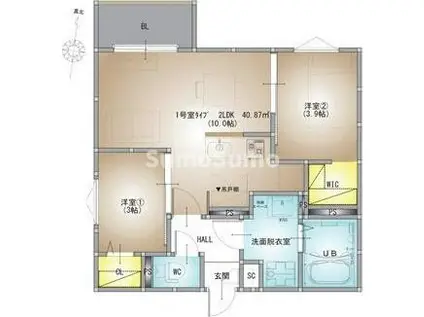 REGALEST LEVANT(2LDK/1階)の間取り写真