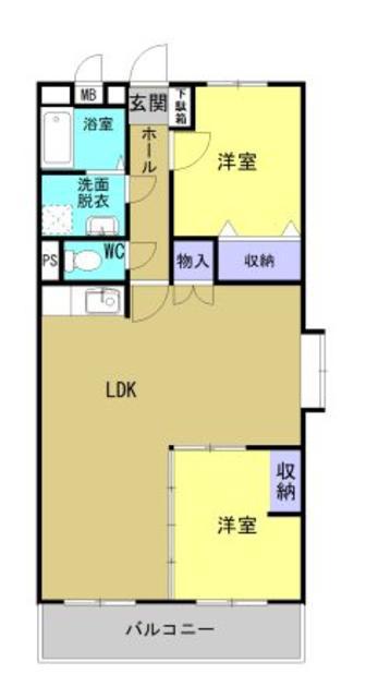 アンティム(2LDK/3階)の間取り写真