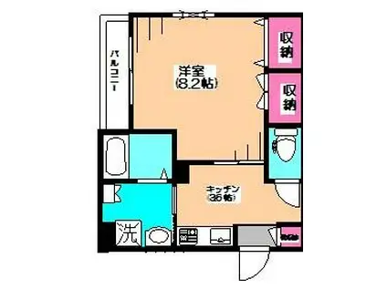 TERRACE GARDEN(1K/1階)の間取り写真