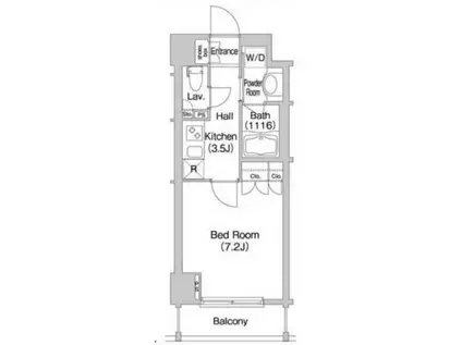 コンフォリア市谷柳町(1K/6階)の間取り写真