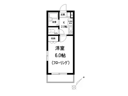 アーバンクレスト(1K/2階)の間取り写真