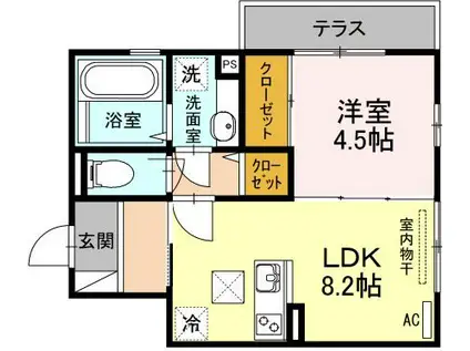 マノワールヤエ(1LDK/2階)の間取り写真