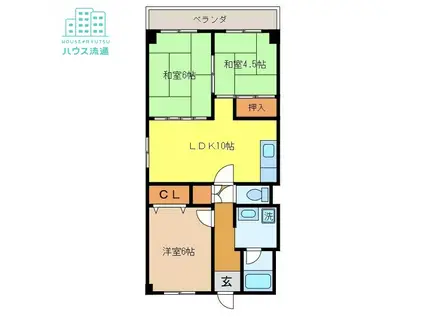 レイシーズ・カネガエ(3LDK/6階)の間取り写真