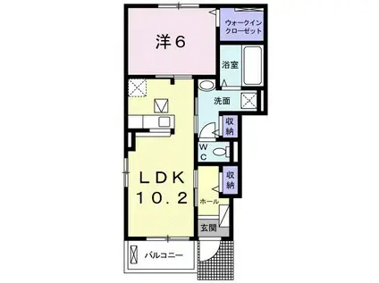 コンソラータI(1LDK/1階)の間取り写真