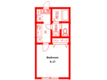 ラフィーネ上大岡IIA棟(1K/2階)の間取り写真