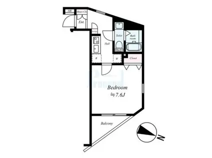 プレール・ドゥーク板橋区役所前II(1K/2階)の間取り写真