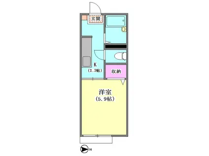 LODGING MORISHITA(1K/2階)の間取り写真