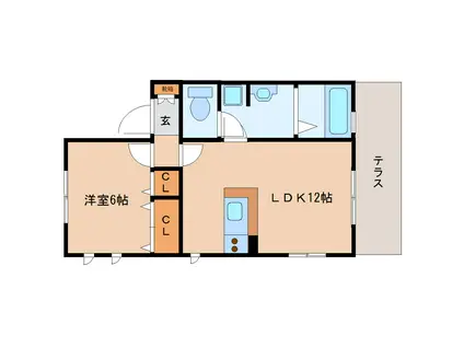 PRECIOUS(1LDK/1階)の間取り写真