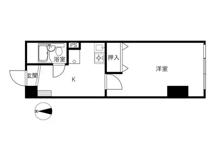 LASTING野町(1K/1階)の間取り写真