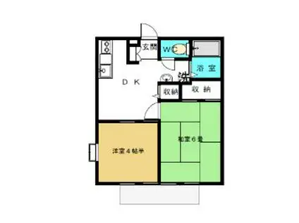 静浜ハイツ(2DK/1階)の間取り写真