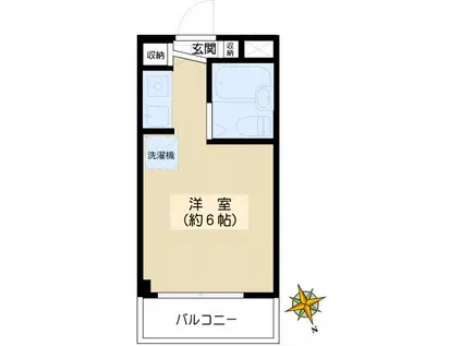 ハウス桂山(ワンルーム/3階)の間取り写真