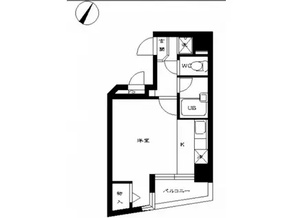 スカイコート曙橋第2(ワンルーム/4階)の間取り写真
