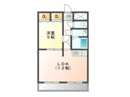 ラポールセッツ(1LDK/5階)の間取り写真