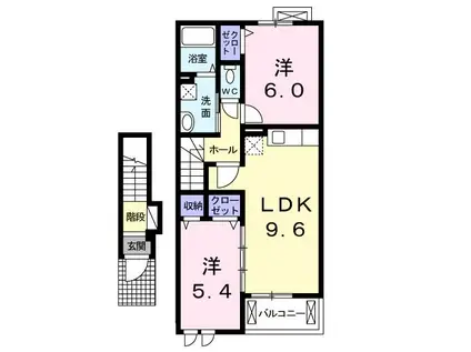 グランツMO V(2LDK/2階)の間取り写真