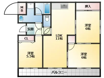ADD TO(3LDK/3階)の間取り写真