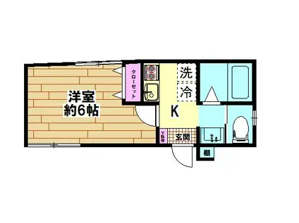 DIX-QUATRE(1K/3階)の間取り写真