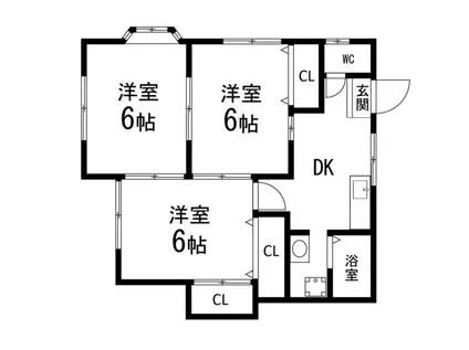 第2柏木ハウス(3DK/1階)の間取り写真