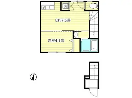 HOUSE326(1DK/2階)の間取り写真