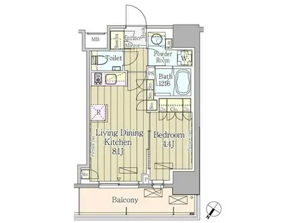 パークアクシス渋谷神山町(1LDK/3階)の間取り写真