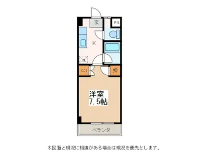 セントラルコーポウッズ城山(1K/3階)の間取り写真